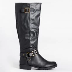 Bamboo Shoes Triple Strap Riding Boots