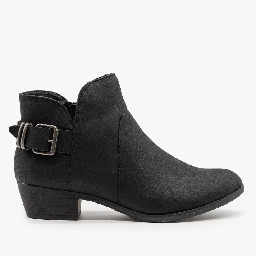 Shoelala Tulip-Shaped Buckle Booties 1 Shoelala Tulip-Shaped Buckle Booties