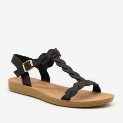 Qupid Shoes Twisted Slingback Sandals