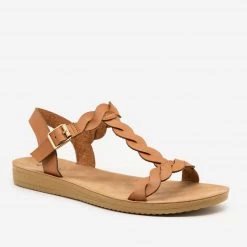 Qupid Shoes Twisted Slingback Sandals