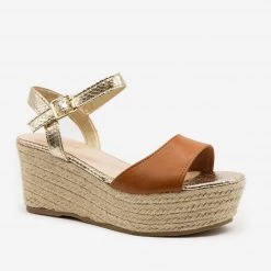 Bamboo Shoes Newest Arrivals Two-Tone Espadrille Platform Sandals