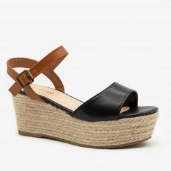 Bamboo Shoes Newest Arrivals Two-Tone Espadrille Platform Sandals