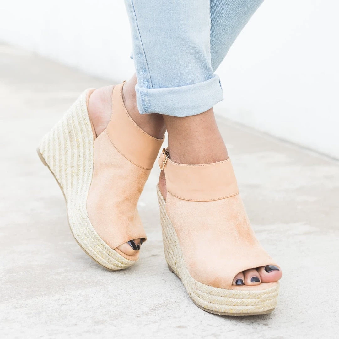 Qupid Shoes Two-Tone Espadrille Wedges 1 Qupid Shoes Two-Tone Espadrille Wedges