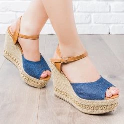 Refresh Two-Tone Espadrille Wedges Newest Arrivals