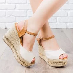 Refresh Two-Tone Espadrille Wedges Newest Arrivals