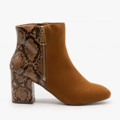 Bamboo Shoes Two-Tone Posh Zippered Booties Newest Arrivals