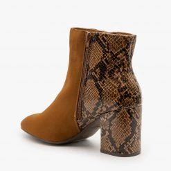 Bamboo Shoes Two-Tone Posh Zippered Booties Newest Arrivals