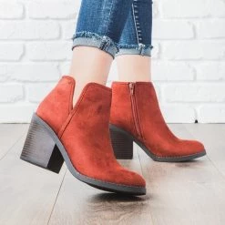 Soda Shoes Newest Arrivals V-Cut Chunky Heel Booties