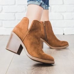 Soda Shoes Newest Arrivals V-Cut Chunky Heel Booties