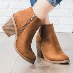 Soda Shoes Newest Arrivals V-Cut Chunky Heel Booties