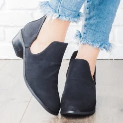 Soho Elite Newest Arrivals V-Cut Low Heeled Booties