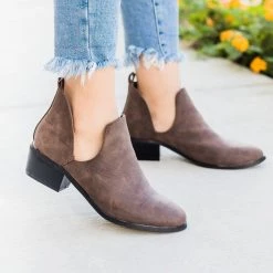 Soho Elite Newest Arrivals V-Cut Low Heeled Booties