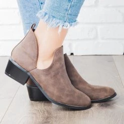 Soho Elite Newest Arrivals V-Cut Low Heeled Booties