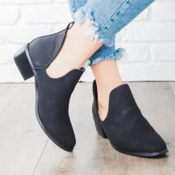 Soho Elite Newest Arrivals V-Cut Low Heeled Booties