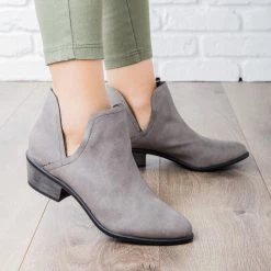 Bella Marie V-Cut Slip On Ankle Booties