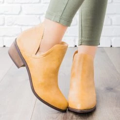 Bella Marie V-Cut Slip On Ankle Booties