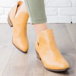 Bella Marie V-Cut Slip On Ankle Booties