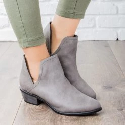 Bella Marie V-Cut Slip On Ankle Booties