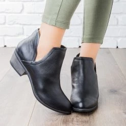 Bella Marie V-Cut Slip On Ankle Booties
