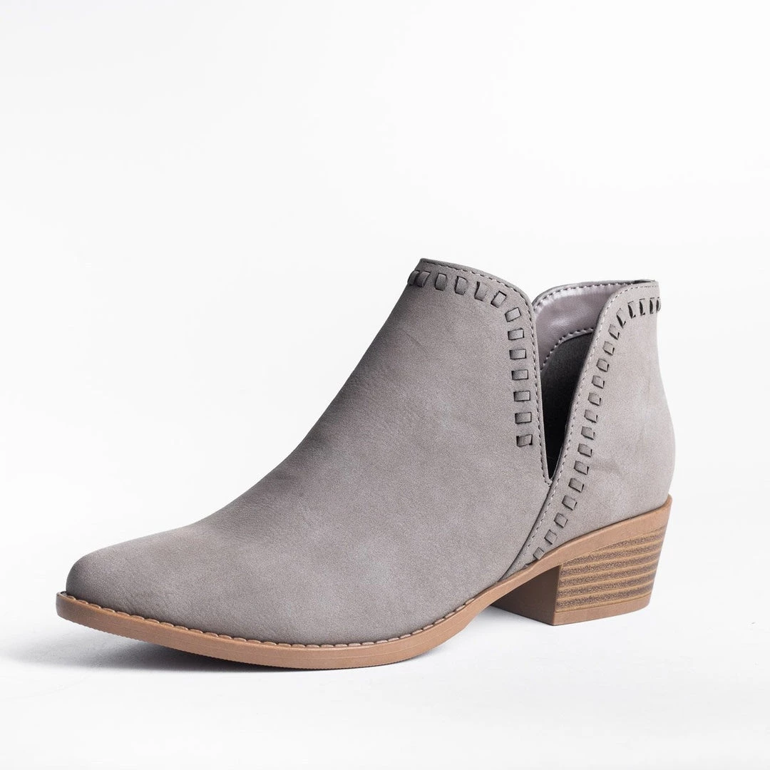 Soda Shoes V-Cut Stitched Ankle Booties 2 Soda Shoes V-Cut Stitched Ankle Booties