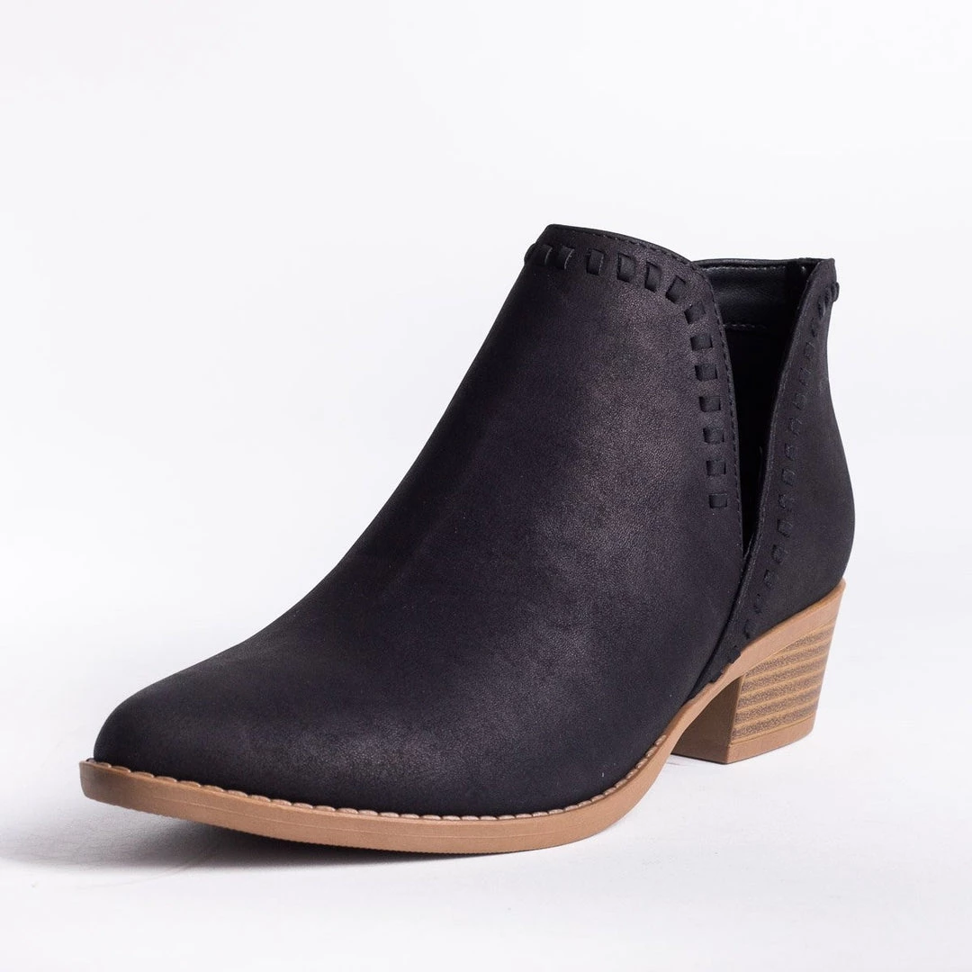 Soda Shoes V-Cut Stitched Ankle Booties 3 Soda Shoes V-Cut Stitched Ankle Booties