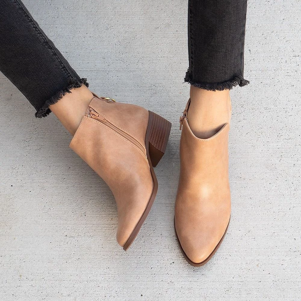 Qupid Shoes V-Dip Low Ankle Boots 2 Qupid Shoes V-Dip Low Ankle Boots