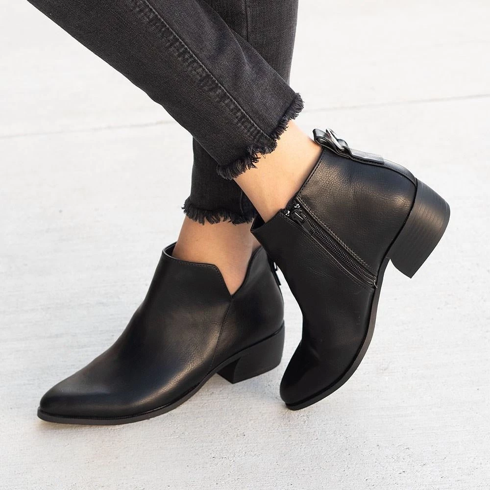 Qupid Shoes V-Dip Low Ankle Boots 1 Qupid Shoes V-Dip Low Ankle Boots