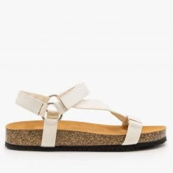 Qupid Shoes Velcro Clasp Cork Sandals