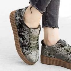 Qupid Shoes Newest Arrivals Velvet Lace-Up Fashion Sneakers 21 Qupid Shoes Newest Arrivals Velvet Lace-Up Fashion Sneakers