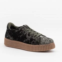 Qupid Shoes Newest Arrivals Velvet Lace-Up Fashion Sneakers 14 Qupid Shoes Newest Arrivals Velvet Lace-Up Fashion Sneakers