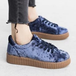 Qupid Shoes Newest Arrivals Velvet Lace-Up Fashion Sneakers 18 Qupid Shoes Newest Arrivals Velvet Lace-Up Fashion Sneakers