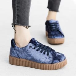 Qupid Shoes Newest Arrivals Velvet Lace-Up Fashion Sneakers 19 Qupid Shoes Newest Arrivals Velvet Lace-Up Fashion Sneakers