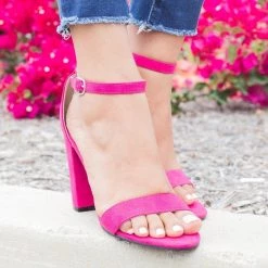 Qupid Shoes Vibrant Ankle Strap Chunky Heels Newest Arrivals