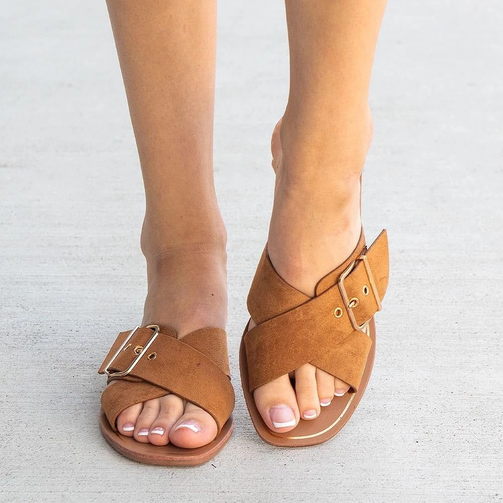 Anna Shoes Vivi Crossed Buckled Sandals 3 Anna Shoes Vivi Crossed Buckled Sandals