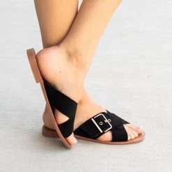 Anna Shoes Vivi Crossed Buckled Sandals