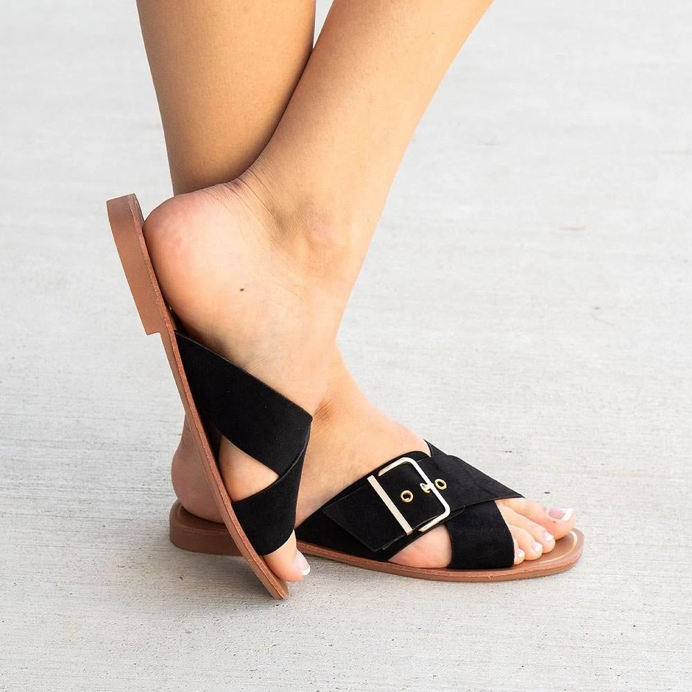 Anna Shoes Vivi Crossed Buckled Sandals 2 Anna Shoes Vivi Crossed Buckled Sandals