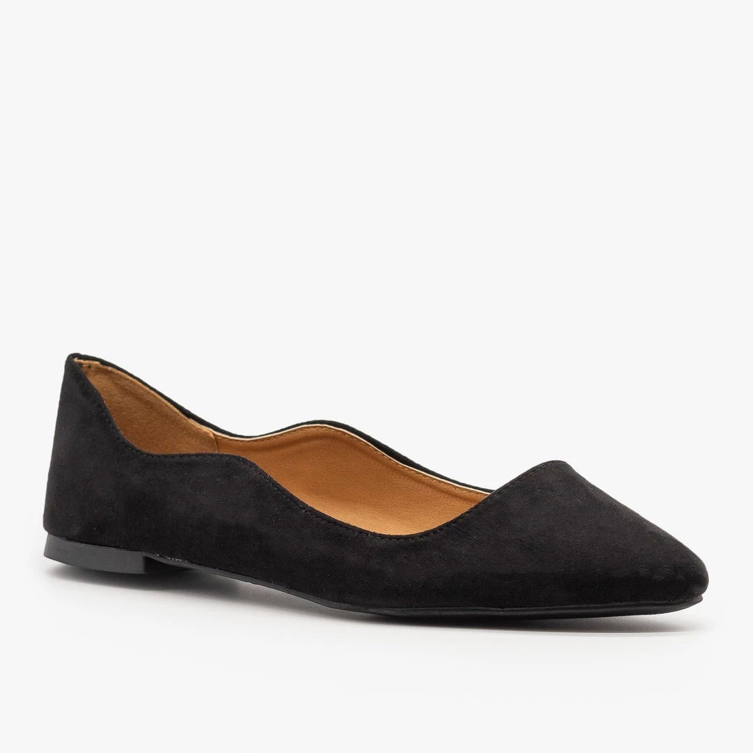 Qupid Shoes Wavy Almond Toe Ballet Flats 4 Qupid Shoes Wavy Almond Toe Ballet Flats