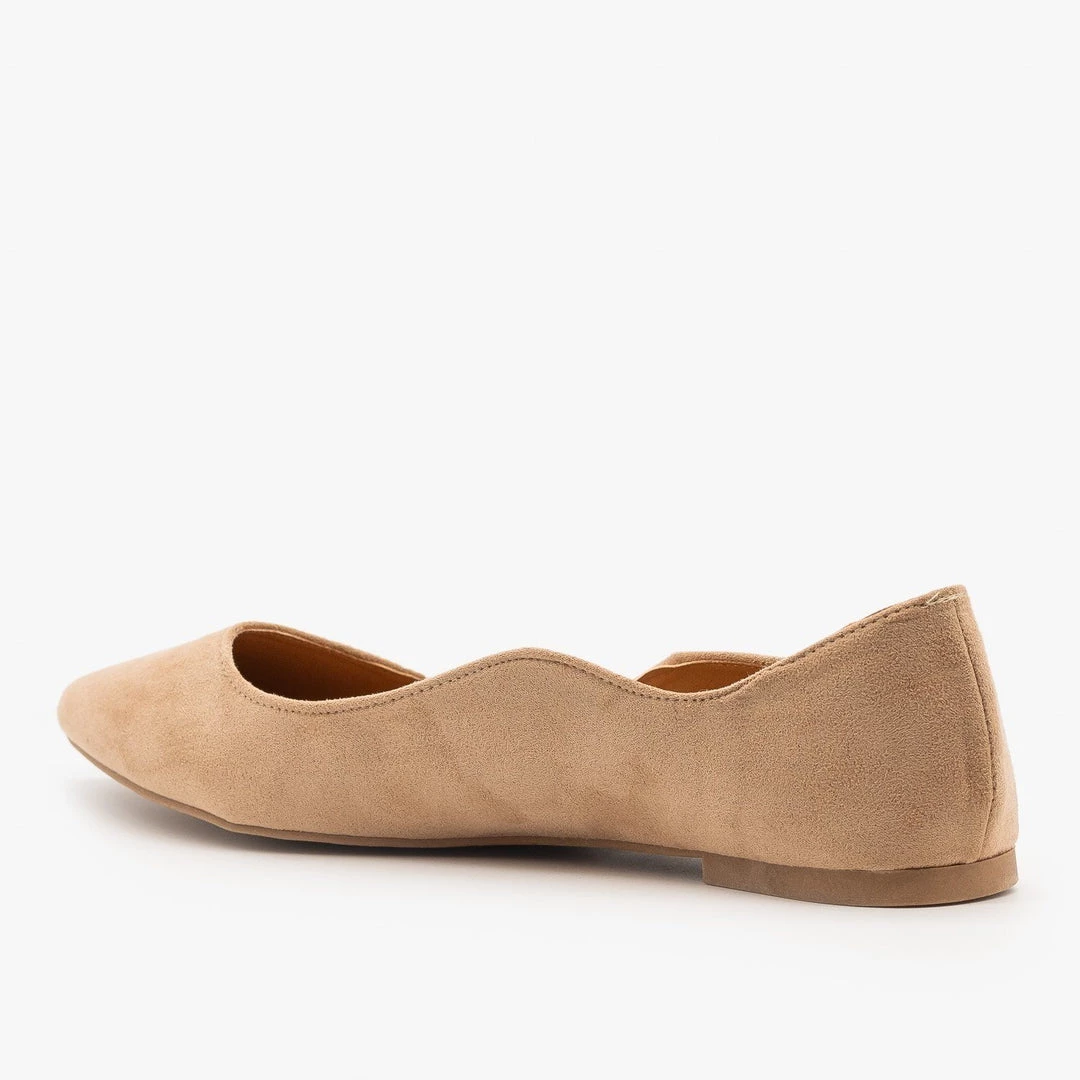 Qupid Shoes Wavy Almond Toe Ballet Flats 8 Qupid Shoes Wavy Almond Toe Ballet Flats