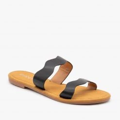 Anna Shoes Wavy Double Strap Sandals