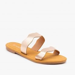 Anna Shoes Wavy Double Strap Sandals