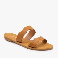 Anna Shoes Wavy Double Strap Sandals