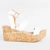 Yoki Wavy Edge Platform Cork Wedges Newest Arrivals