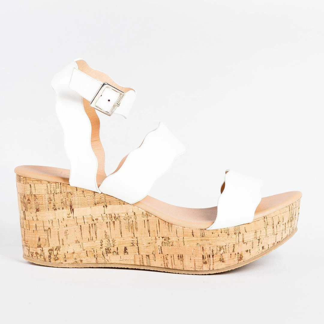 Yoki Wavy Edge Platform Cork Wedges Newest Arrivals 1 Yoki Wavy Edge Platform Cork Wedges Newest Arrivals