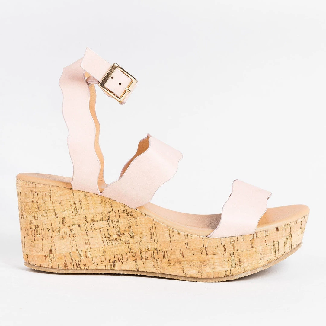 Yoki Wavy Edge Platform Cork Wedges Newest Arrivals 3 Yoki Wavy Edge Platform Cork Wedges Newest Arrivals