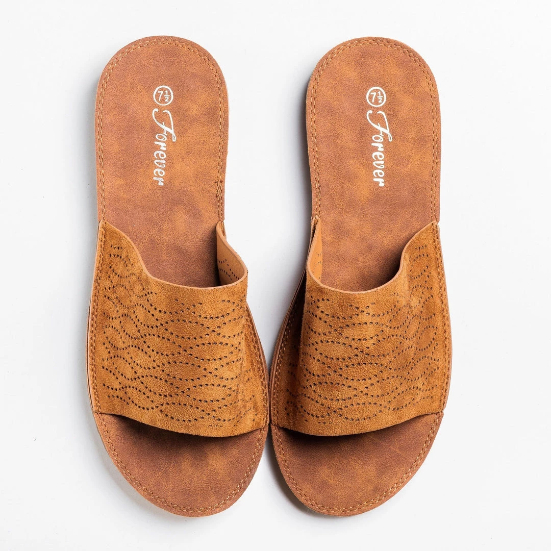 Forever Wavy Laser Cut Slip-On Sandals 5 Forever Wavy Laser Cut Slip-On Sandals