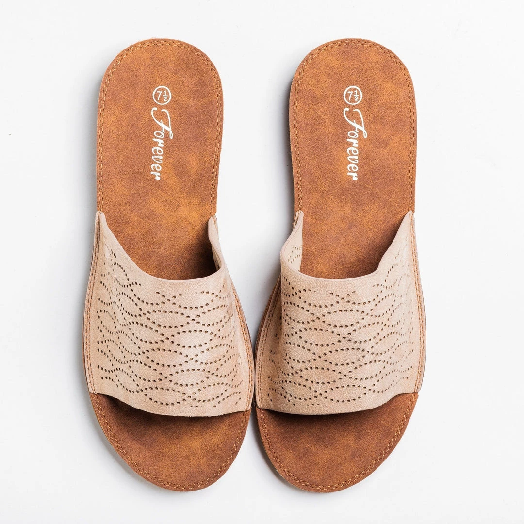 Forever Wavy Laser Cut Slip-On Sandals 6 Forever Wavy Laser Cut Slip-On Sandals