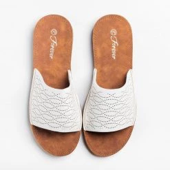 Forever Wavy Laser Cut Slip-On Sandals