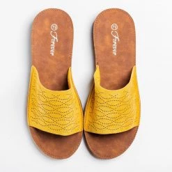 Forever Wavy Laser Cut Slip-On Sandals 8 Forever Wavy Laser Cut Slip-On Sandals