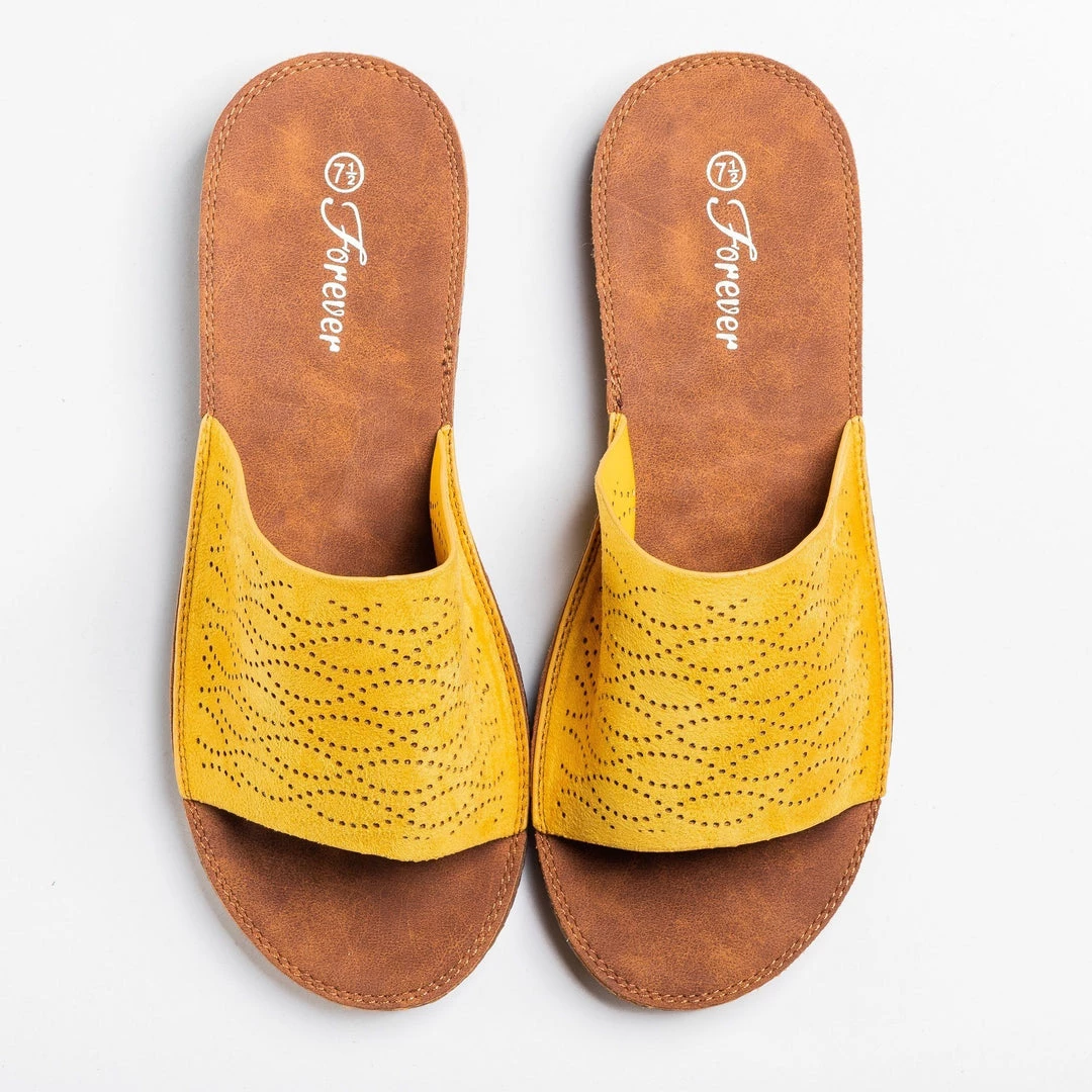 Forever Wavy Laser Cut Slip-On Sandals 3 Forever Wavy Laser Cut Slip-On Sandals