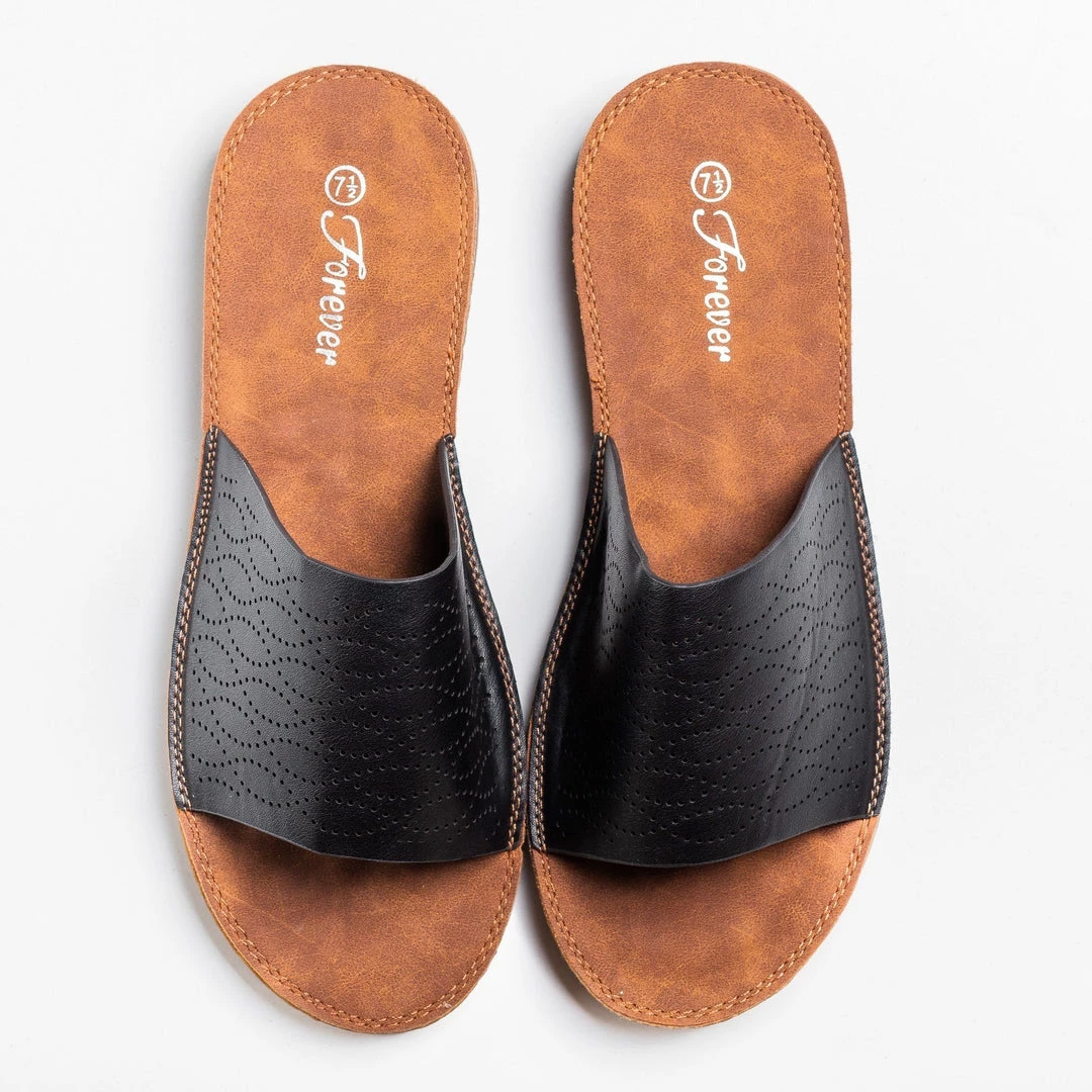Forever Wavy Laser Cut Slip-On Sandals 4 Forever Wavy Laser Cut Slip-On Sandals